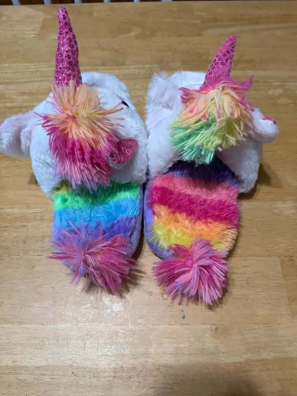Wonder Nation Unicorn Plush Slippers Size 2-3